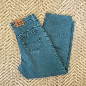 Lee - Vintage Wide Legged Straight Denim Jeans - Green / Blue - 31x24